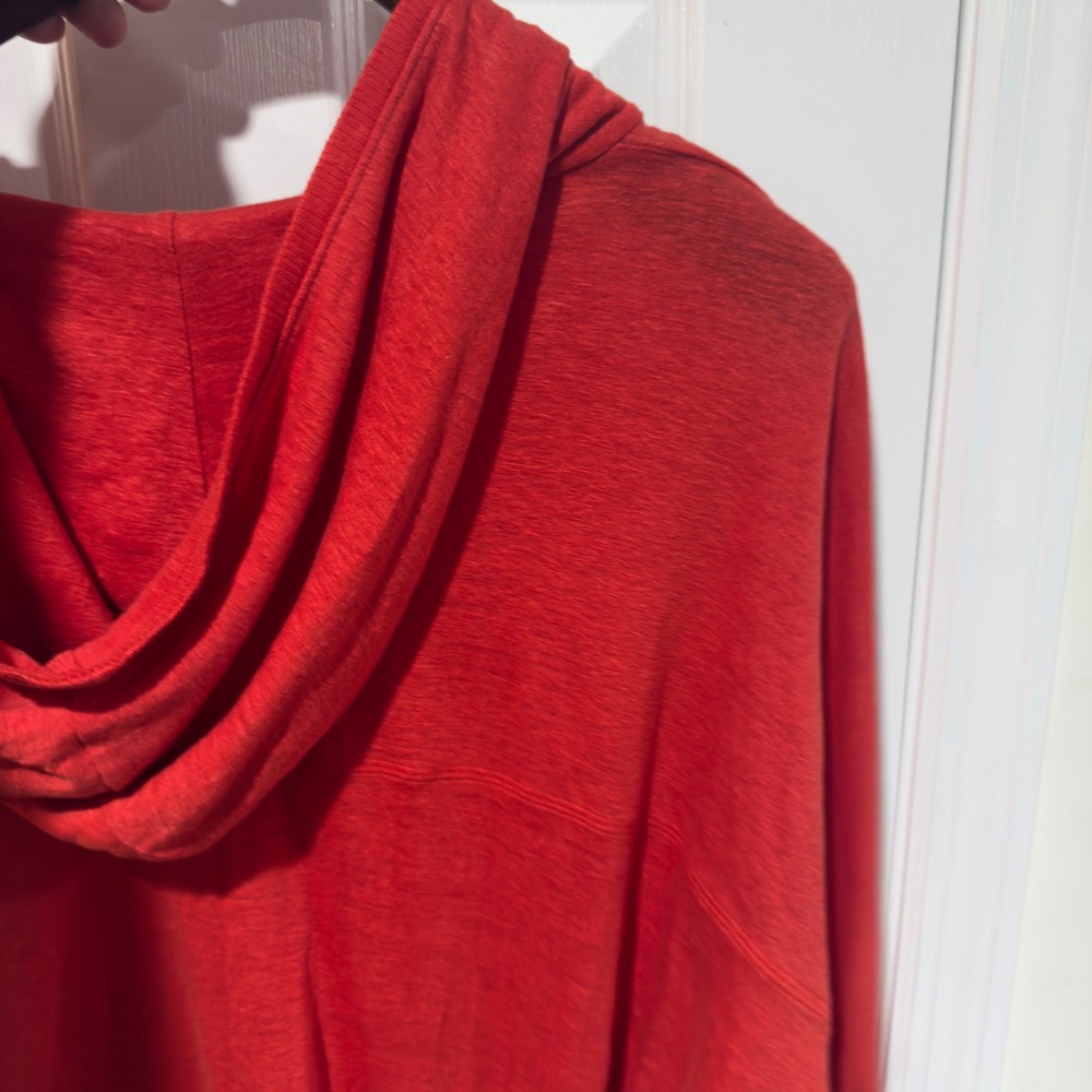 Eileen Fisher Firefly Orange Linen Jersey Hoodie XL - Picture 6 of 7